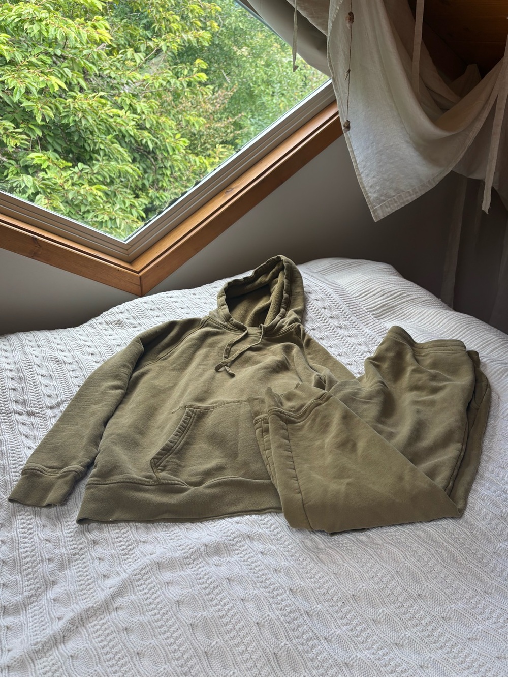 girlfriend collective Olive Green Hoodie and Sweatpants Set